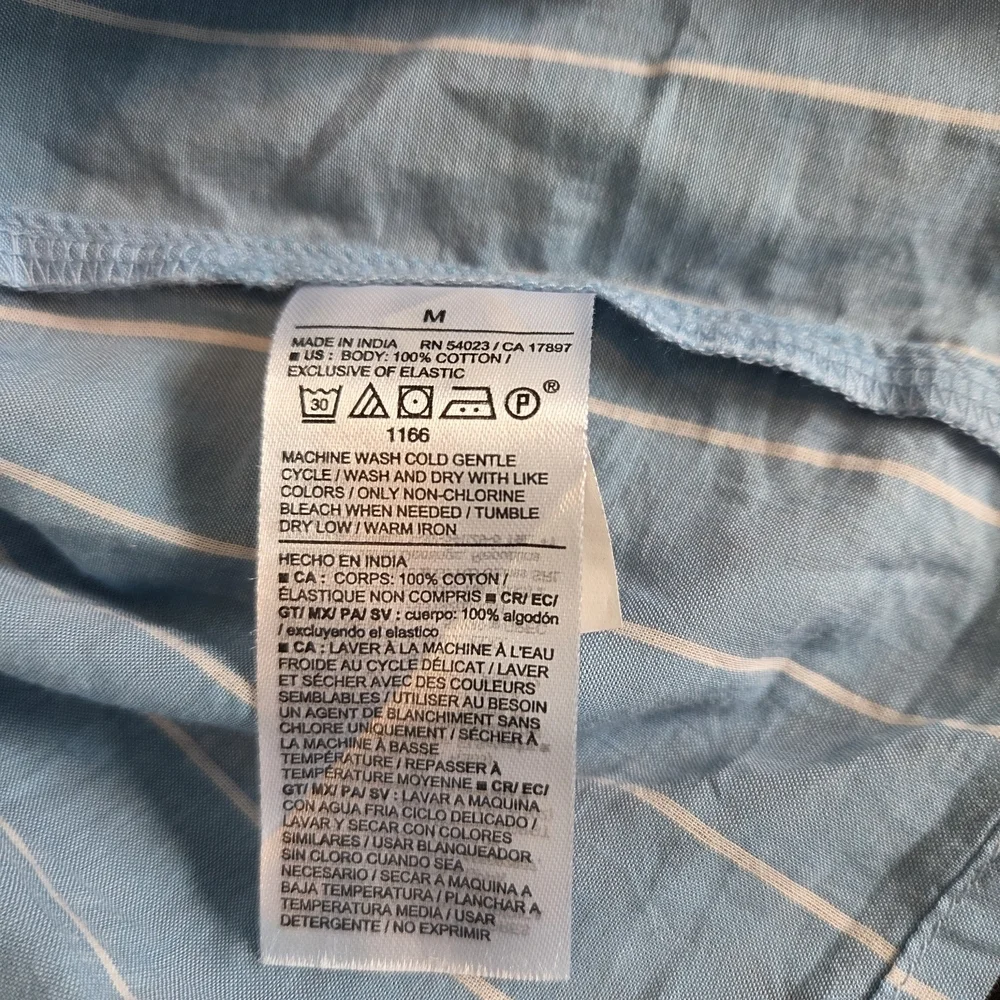 Old Navy Sweetheart Neckline Puff Sleeve Top Blue Stripe Size M New With Tags